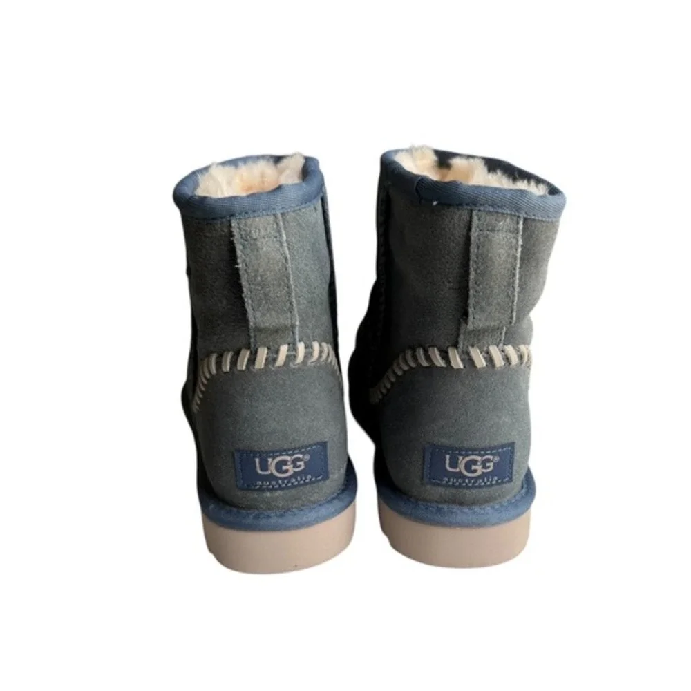 NEW UGG Australia Mens Classic Mini Deco Imperial Blue Suede Boots Size 9